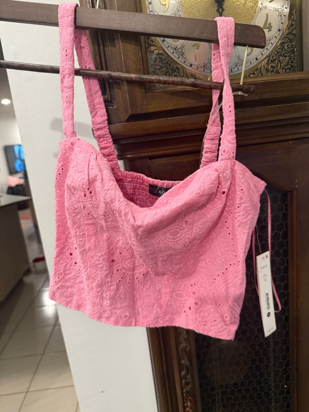 Aqua Pink Eyelet Sundress Top